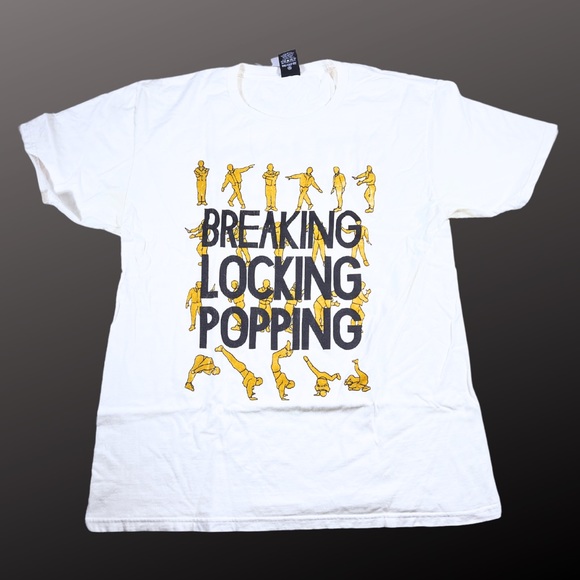 Stussy x Robin Clare | Mens Retro Breakin-Poppin-Lockin Tee | White | Large - Picture 1 of 2